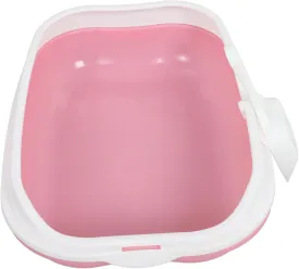 1 Set Open Top Cat Litter Box with Washable Litter Pan for Kittens and Adult Cats Durable Design for Comfortable Use and Easy Cleaning