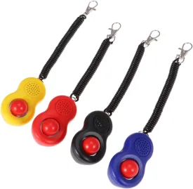 4pcs Dog Cat Training Clicker Set with Wrist Strap Humane Design Obedience Tool for Basic and Tricks Professional Pet Clickers