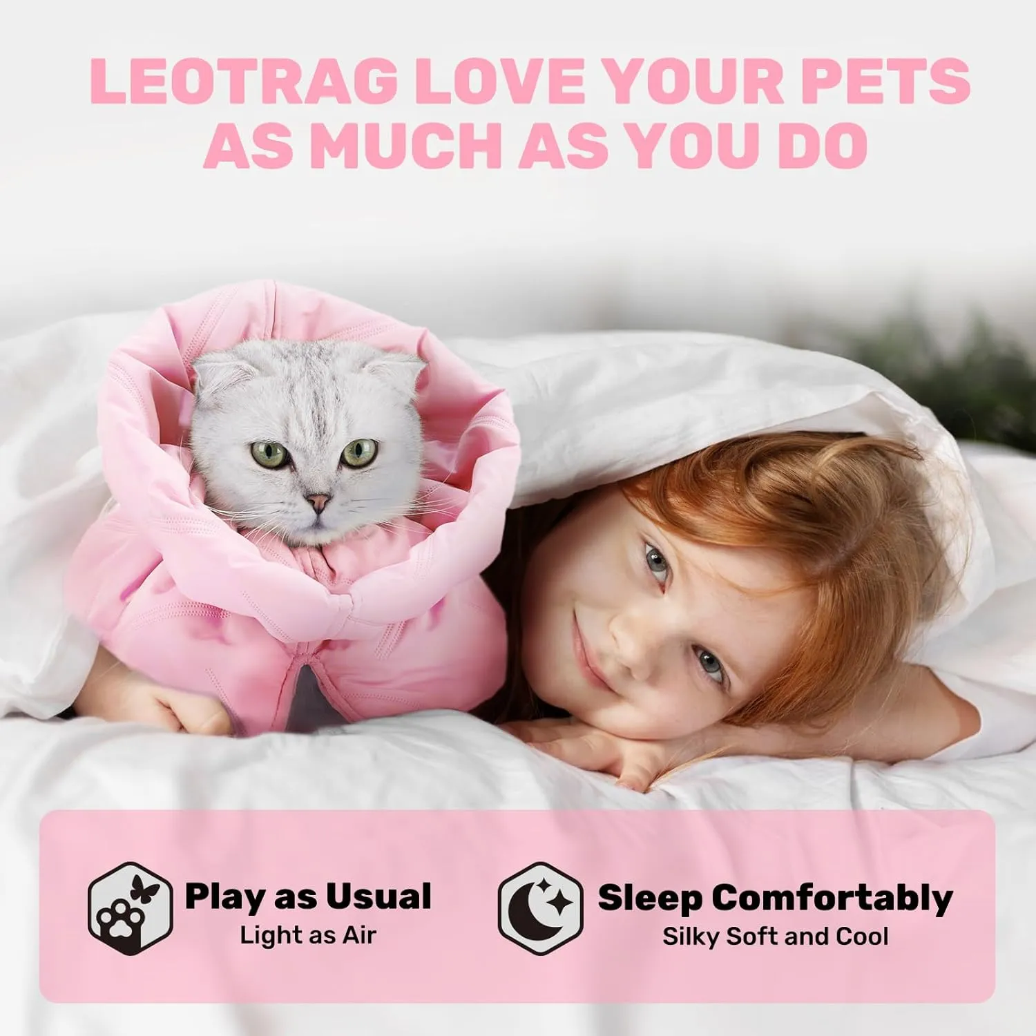 Adjustable Cat Recovery Cone Collar, Lightweight Soft Cat E-Collar Alternative After Spay, Waterproof Comfy Collars to Stop Licking Wound After Surgery, Protective Cone for Kittens/Puppies