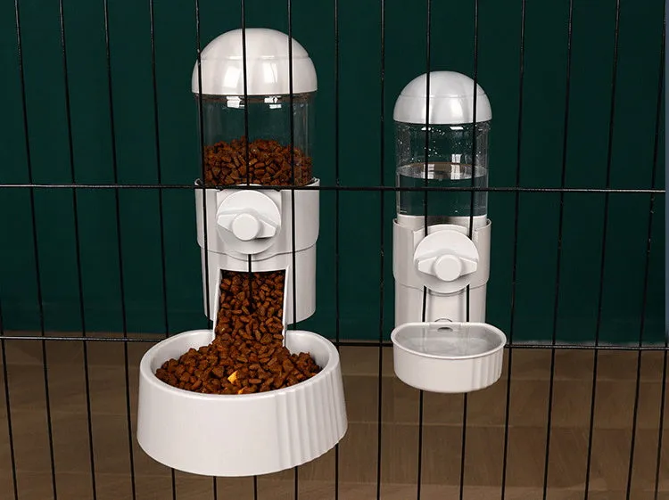 Automatic Pet Food and Water Feeder Cage Mounted