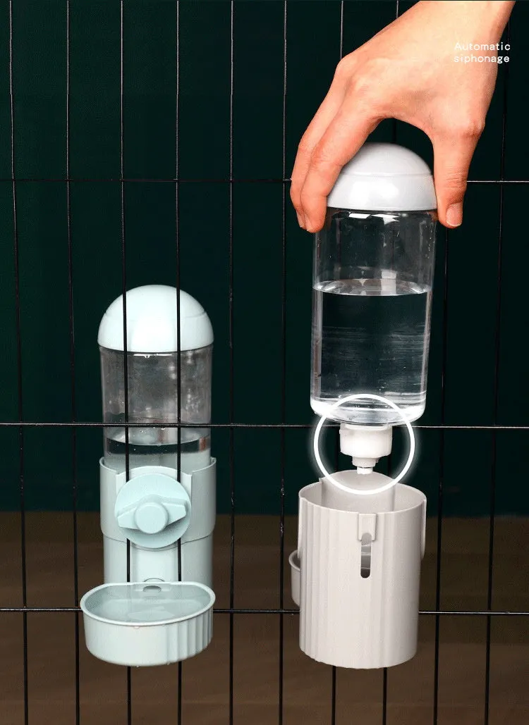 Automatic Pet Food and Water Feeder Cage Mounted