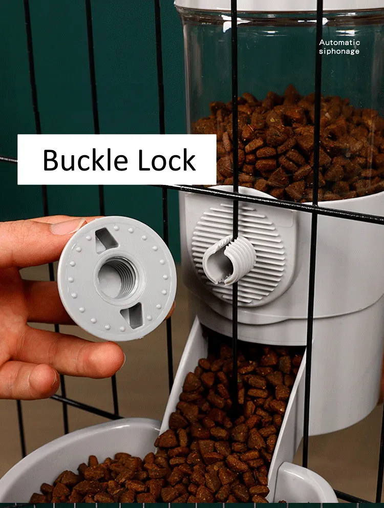 Automatic Pet Food and Water Feeder Cage Mounted