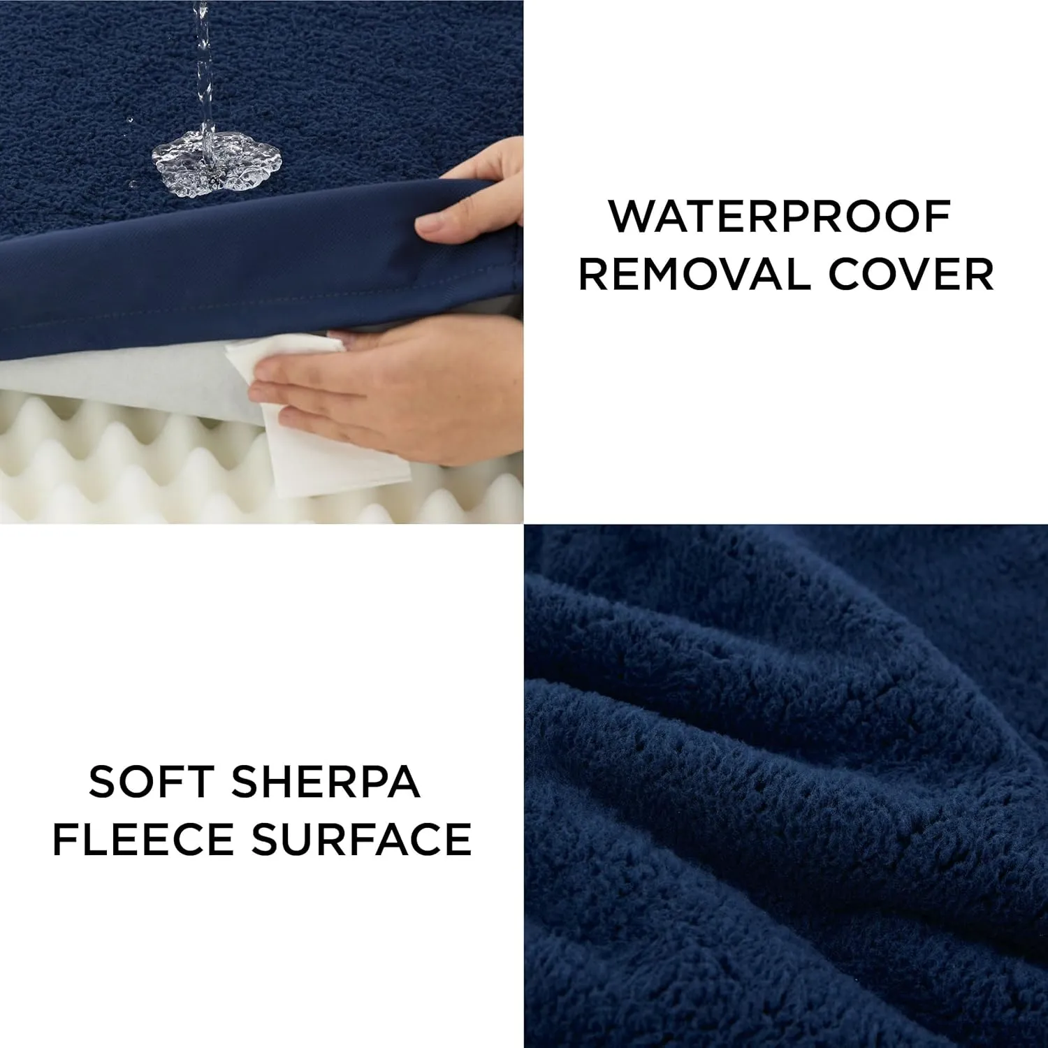 Bedsure Dog Bed Large Sized Dog - Orthopedic Waterproof Pet Beds with Removable Washable Cover, Egg Crate Foam Puppy Mat, Suitable for Pet Up to 65 lbs