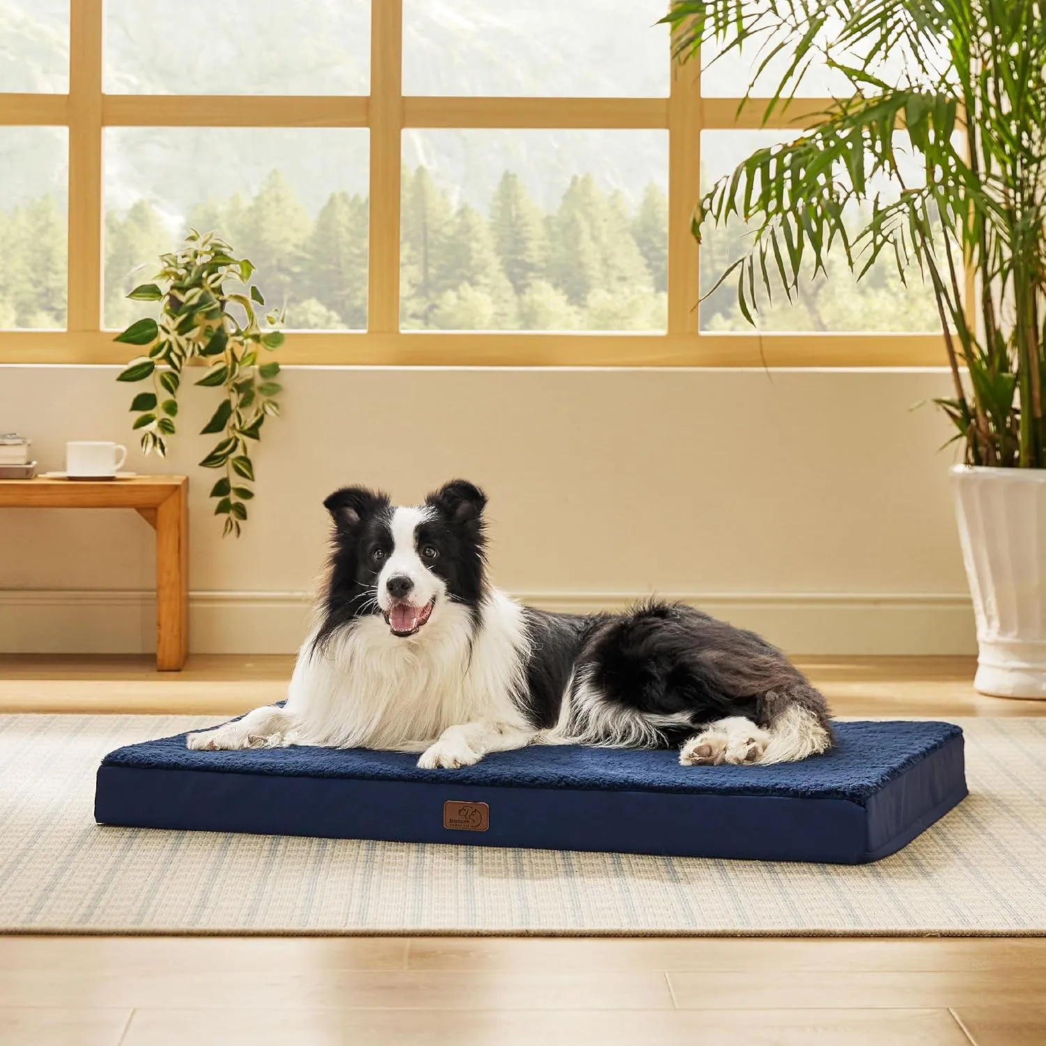 Bedsure Dog Bed Large Sized Dog - Orthopedic Waterproof Pet Beds with Removable Washable Cover, Egg Crate Foam Puppy Mat, Suitable for Pet Up to 65 lbs
