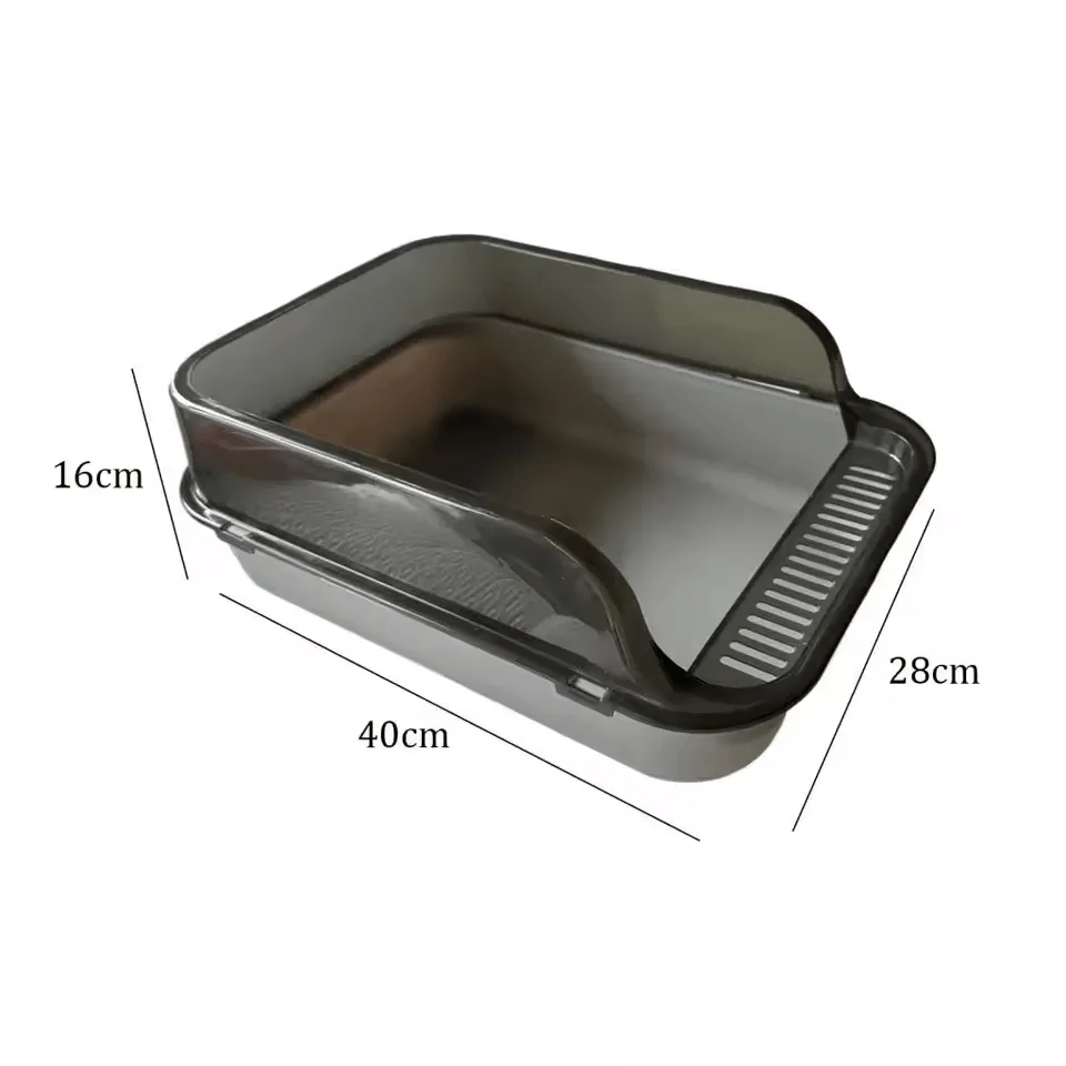 Cat Litter Box, Open Top Pet Litter Tray, Kitty Litter Pan, Easy to Clean, Cat Toilet Kitten Potty Toilet for Rabbit Kitten Litter Box