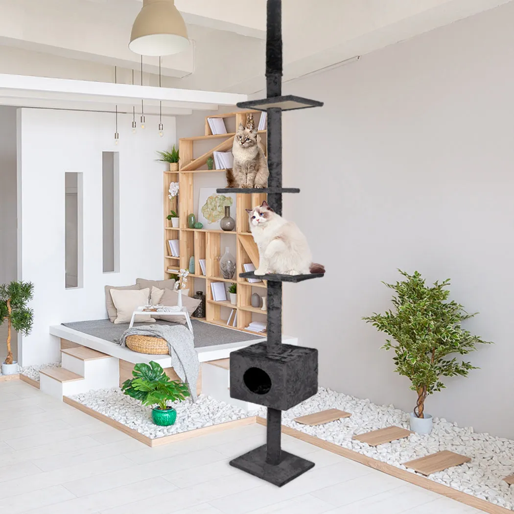 Cat Scratching Post Tree Condo Furniture Scratch Adjustable Height 248-288 - Grey