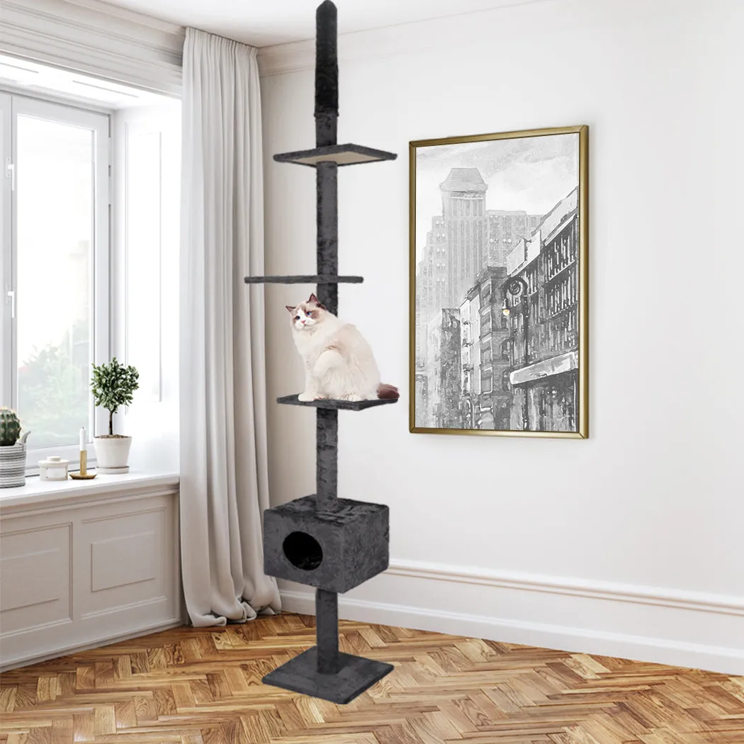 Cat Scratching Post Tree Condo Furniture Scratch Adjustable Height 248-288 - Grey