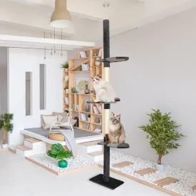 Cat Scratching Post Tree Condo Furniture Scratcher Tower 228-288 High - Grey - Grey