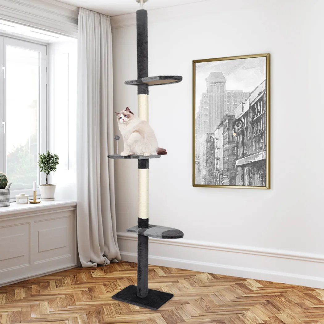 Cat Scratching Post Tree Condo Furniture Scratcher Tower 228-288 High - Grey - Grey
