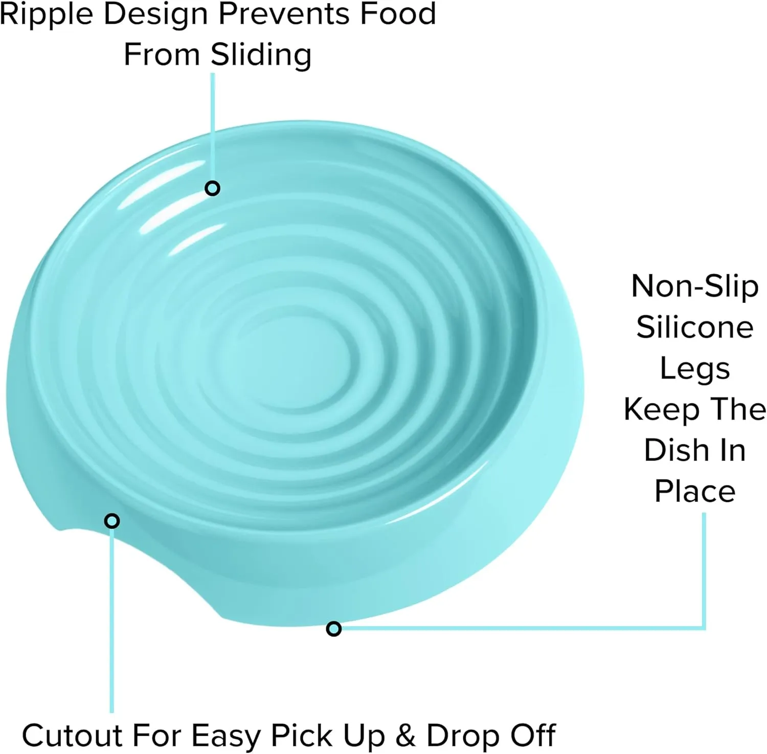 CatGuru Cat Bowls, Whisker Friendly Cat Food Bowl for Indoor Cats, Reliefs Whisker Fatigue, Wide Pet Bowl, Non Slip Pet Feeding Bowls, Shallow Kitten Dish (Aruba)
