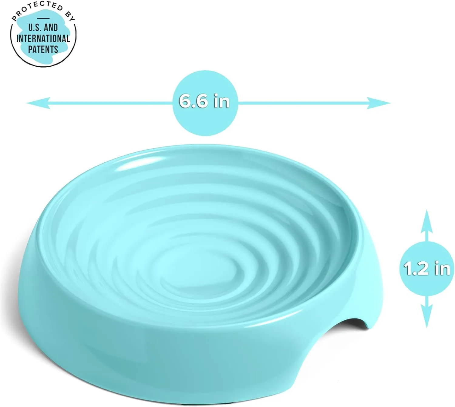 CatGuru Cat Bowls, Whisker Friendly Cat Food Bowl for Indoor Cats, Reliefs Whisker Fatigue, Wide Pet Bowl, Non Slip Pet Feeding Bowls, Shallow Kitten Dish (Aruba)