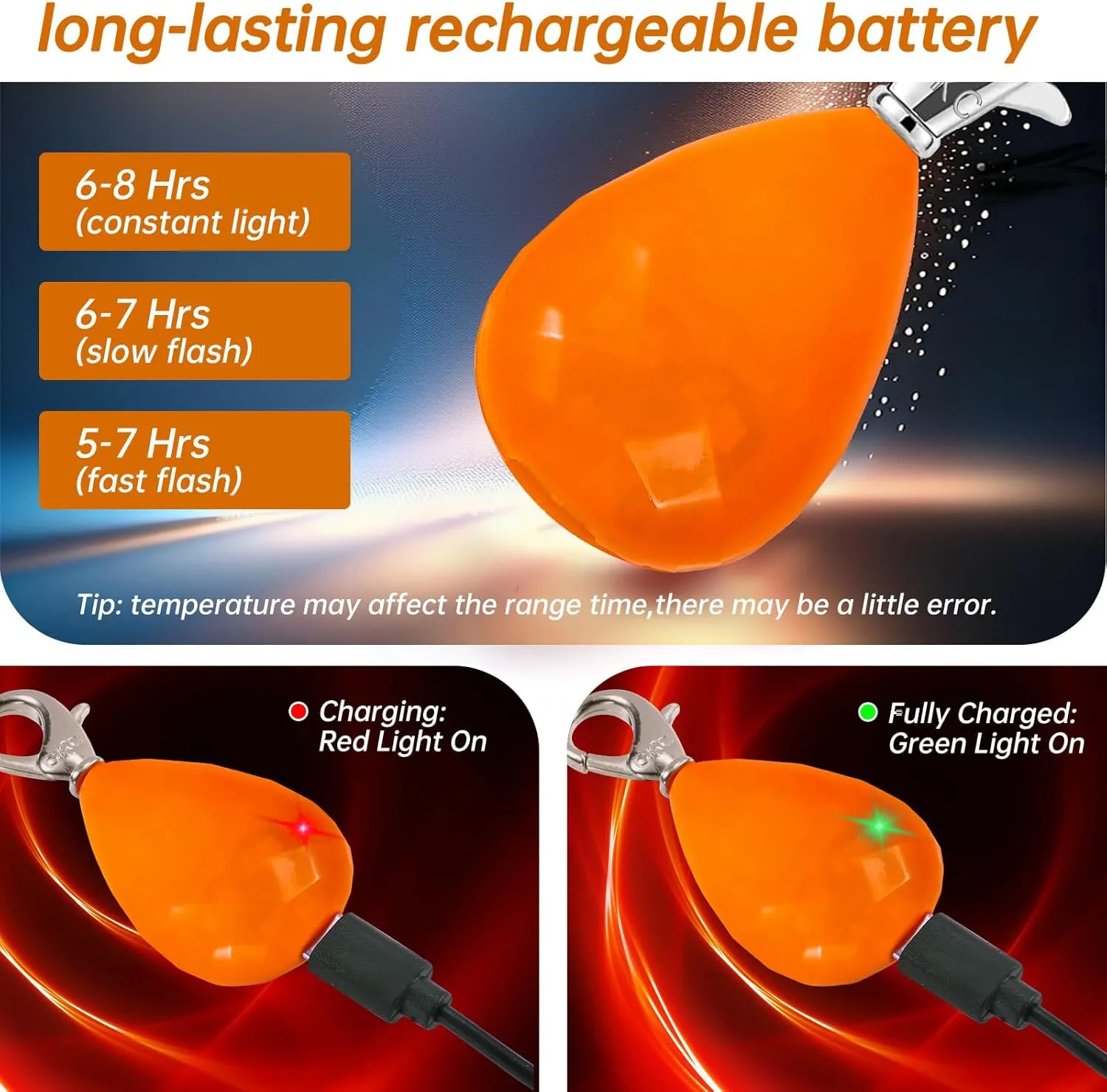 CHUKCHI 2Pack LED Rechargeable Dog Collar Lights, Light up Dog Collar, 3 Modes Dog Lights for Night Walking Waterproof Dog Light Safety for Running, Camping, Climbing, Bike