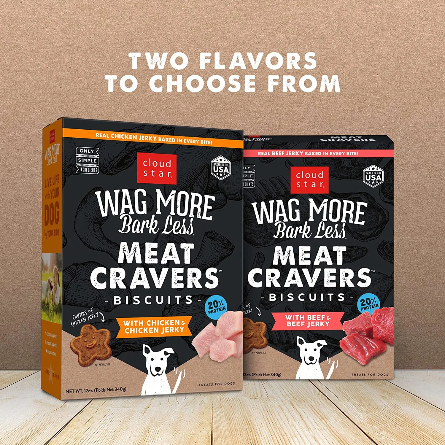 Cloud Star Meat Craver Beef Natural Dog Chews - 12 oz Bag