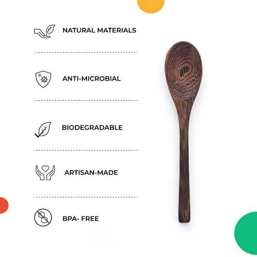 Coconut Bowl 500ml & Wooden Cutlery
