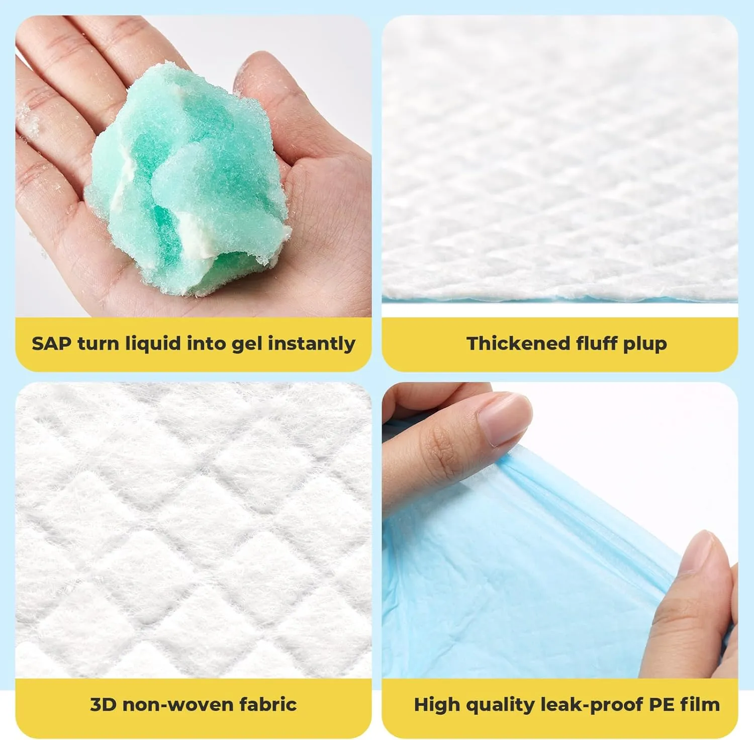Dog Pee Pads: Super Absorbent & Leak-Proof Puppy Pads - Thicken Disposable Dog Training Pads Potty Pads for Dogs - Pee Pads for Doggie Cats Rabbits Quick Dry 24''x24'' Pack of 100