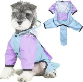Dog Raincoat with Reflective Strip,Breathable Waterproof Lightweight Puppy Rain Jacket,Small Medium Dogs Rain Coat with Leash Hole(blue-2xl)