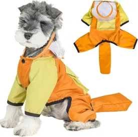 Dog Raincoat with Reflective Strip,Breathable Waterproof Lightweight Puppy Rain Jacket,Small Medium Dogs Rain Coat with Leash Hole(orange-2xl)