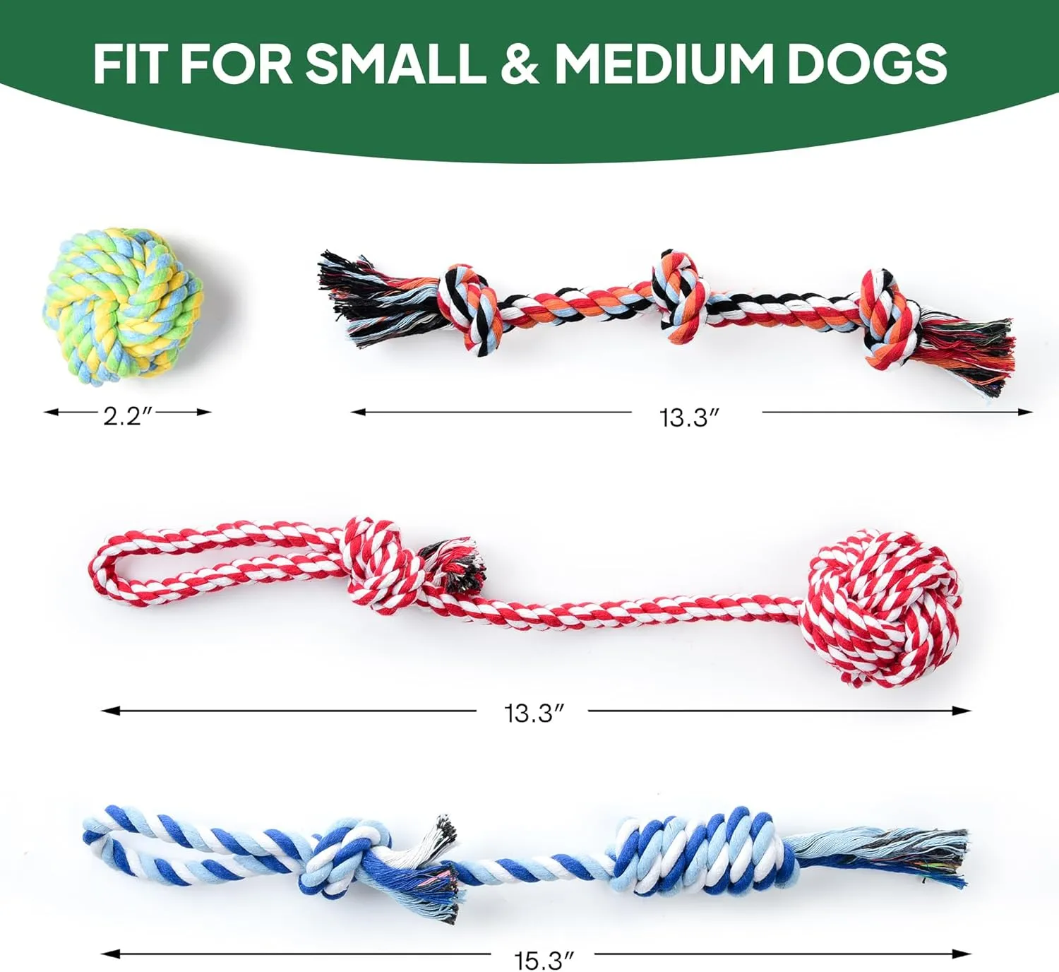 Dog Rope Toy 4 Pack - Puppy Teething Toys for Small Medium Breed - Indestructible Dog Chew Toys for Aggressive Chewers - Cotton Tug of War Dog Toy for Boredom, Teeth Clean