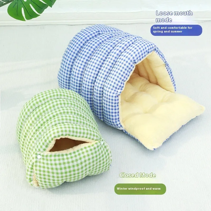 Four Seasons Universal Removable Washable House Closed Cat Kennel Enclosed Cat Nest Sleeping Bag With Plus Space