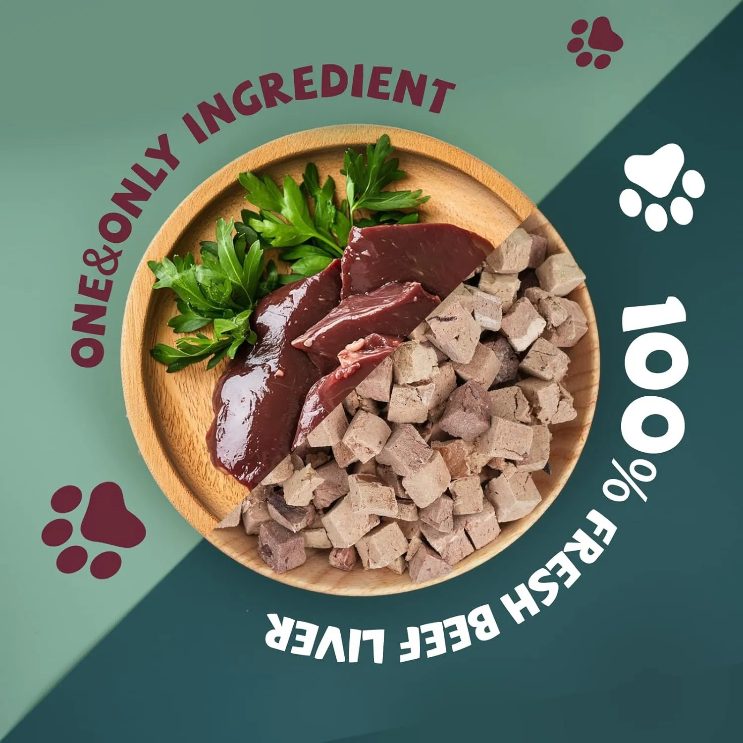 Freeze-Dried Liver Treats for Dogs, Grass Fed Beef Liver, Raw Single-Ingredient, High-Protein, Human Grade Bite-Sized Pieces Pet Treat, All Natural, 3.8 oz