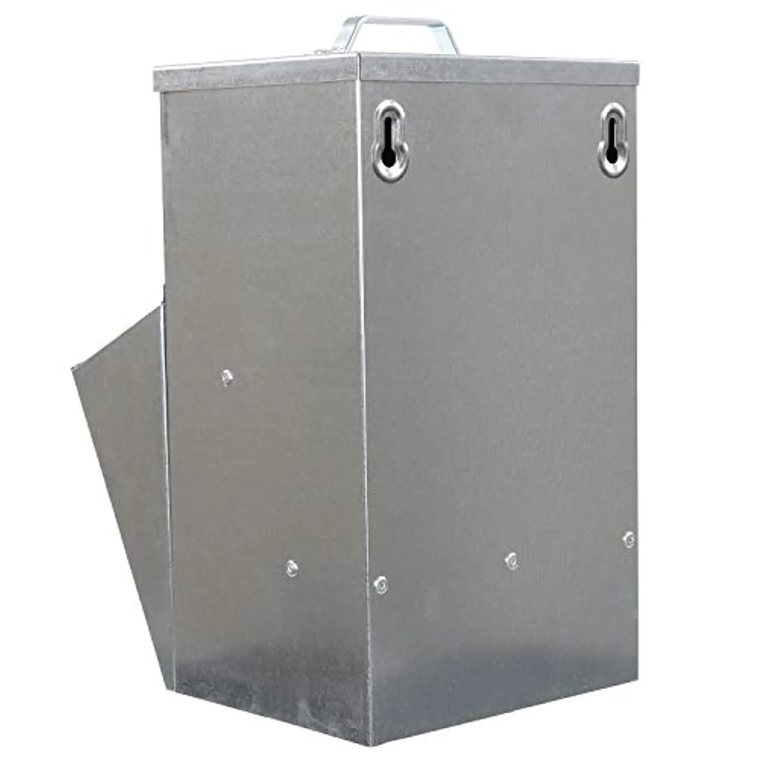 Grandpa's Feeders  Galvanized Chicken Feeder - Rat Proof Poultry Feeder with Lid Weatherproof Outdoor Coop Food Dispenser, 50lbs