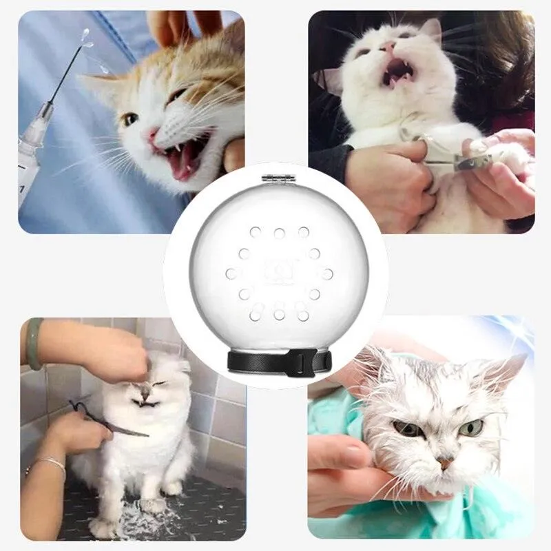 Grooming Mask Cat Muzzle- Anti-Bite Breathable- Mask Anti-Licking Protect- Space Hood Mask Cover Muzzle -Cat Bath