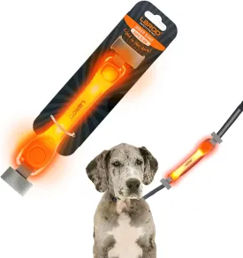 LaRoo Light Up Dog Collar with Nylon Stickers, Universal Glowing Collar Accessories for Leash Harness, Silicone Waterproof Dog LED Flashing Collar Night Outdoor Safety
