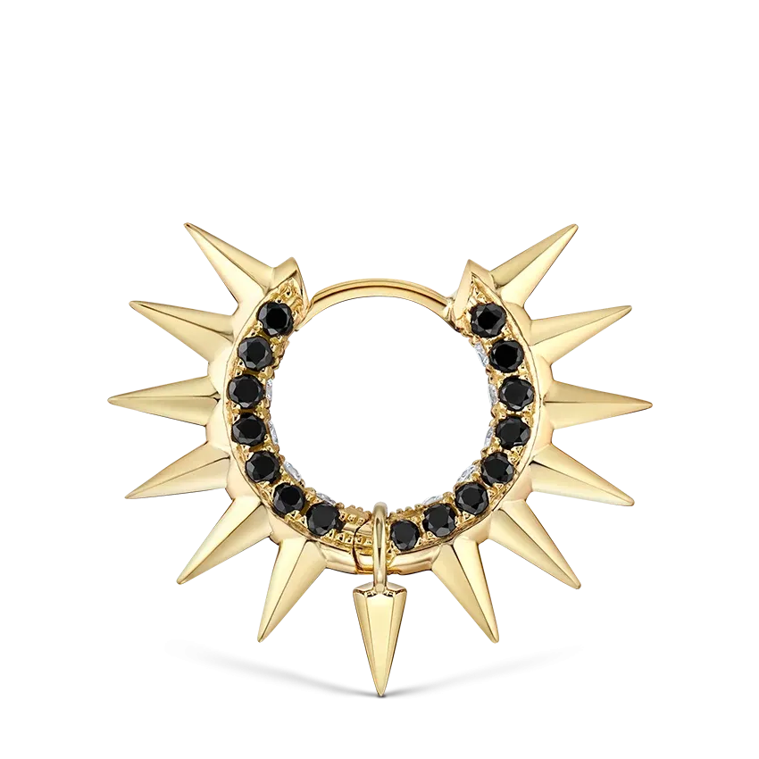 Maria Tash Metal Mohawk with Black and White Diamond Pavé Hoop Earring