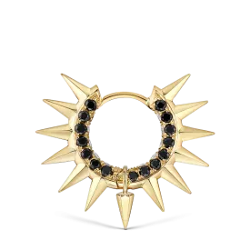 Maria Tash Metal Mohawk with Black and White Diamond Pavé Hoop Earring
