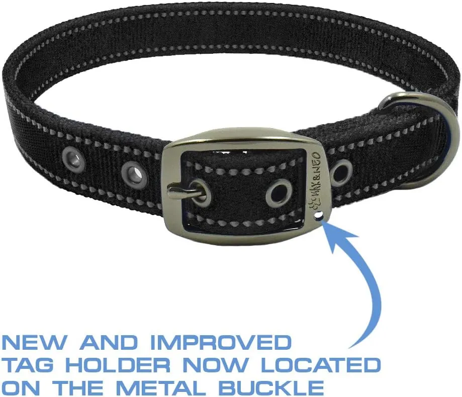 Max and Neo MAX Reflective Metal Buckle Dog Collar - We Donate a Collar to a Dog Rescue for Every Collar Sold (Small, Orange)