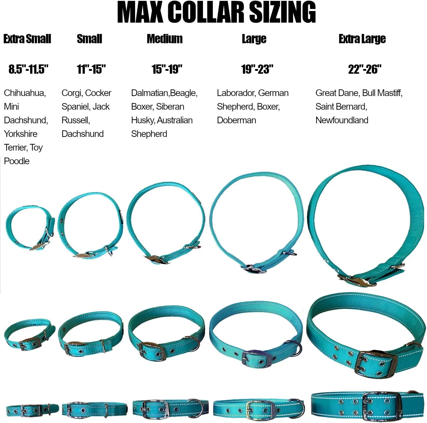 Max and Neo MAX Reflective Metal Buckle Dog Collar - We Donate a Collar to a Dog Rescue for Every Collar Sold (Small, Orange)