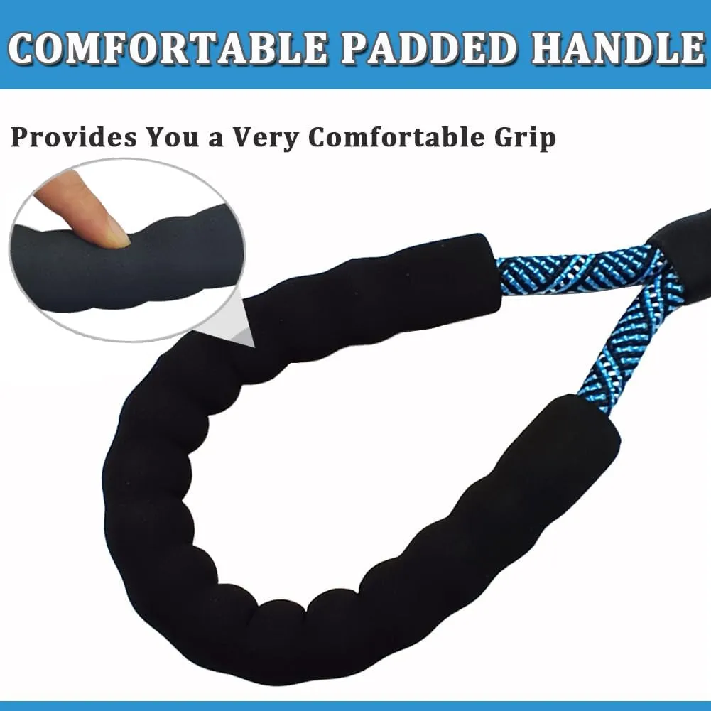 MayPaw Heavy Duty Rope Dog Leash, 1/4" x 6FT Nylon Pet Training Leash, Soft Padded Handle Thick Lead for Small Dogs (1/4" 6', Blue)