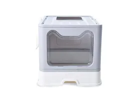 Meow face folding cat litter box (smoky gray)57.5*46*39cm
