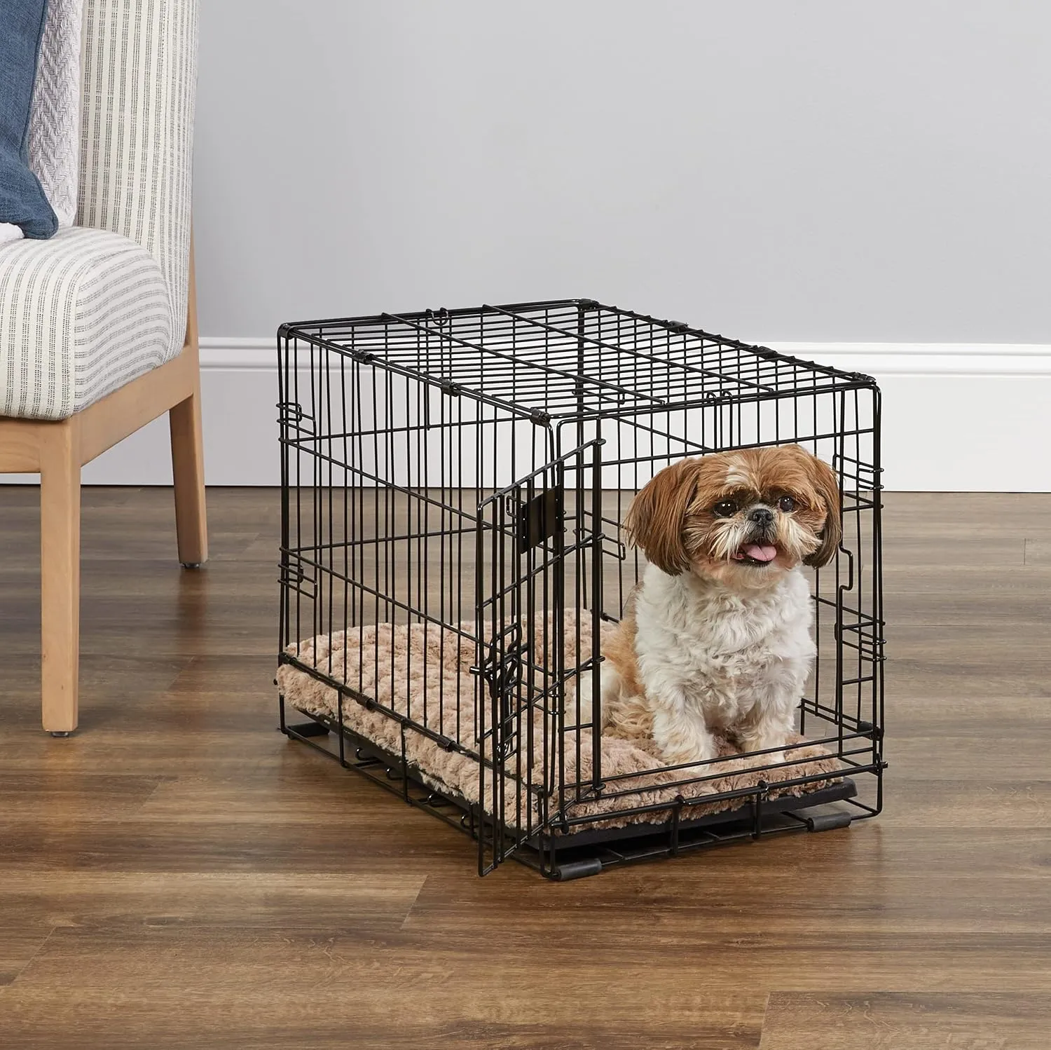 MidWest Homes for Pets Newly Enhanced Single & Double Door iCrate Dog Crate, Includes Leak-Proof Pan, Floor Protecting Feet, Divider Panel & New Patented Features