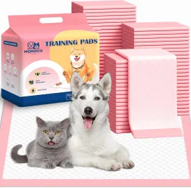 MoMoCo Pink Puppy Pads 23"x23" -100 Count | 6-Layer Super Absorbent & Leak-Proof Dog Training Pads | Disposable Potty Pads for Puppies, Small Dogs, Cats, Rabbits