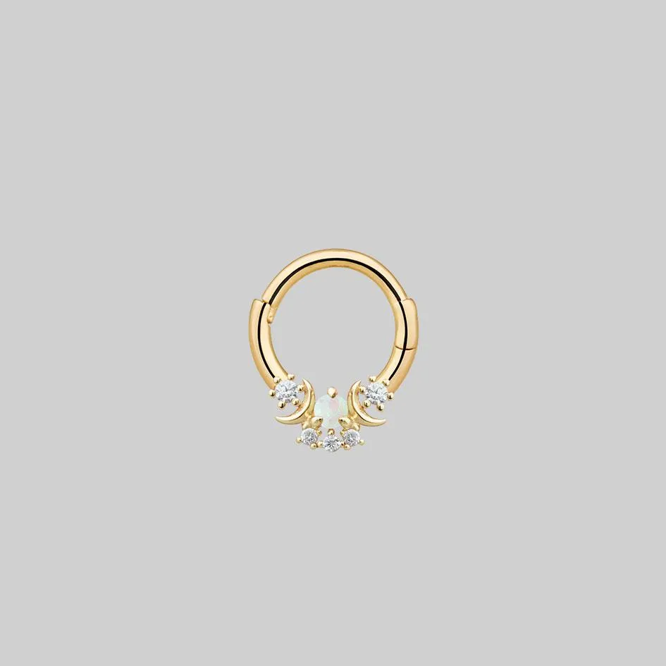 MOONDANCE. Moon Gold Clicker Ring - Septum