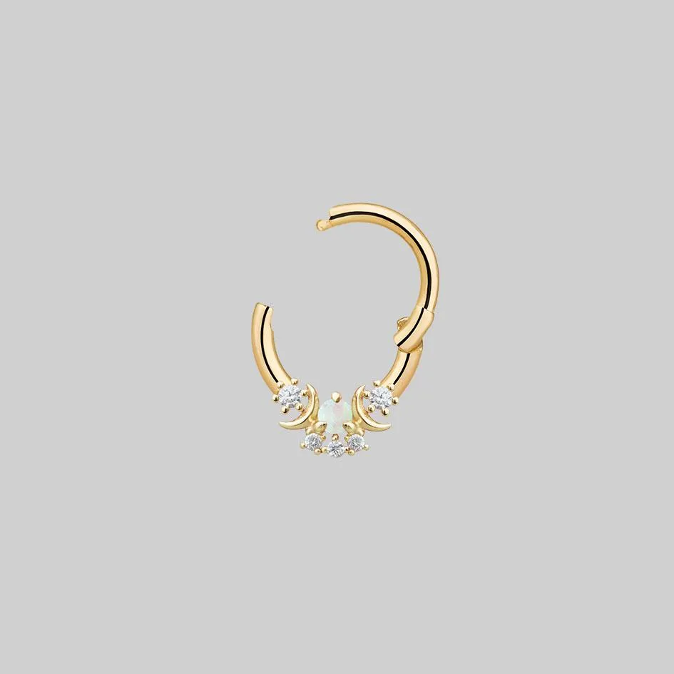 MOONDANCE. Moon Gold Clicker Ring - Septum
