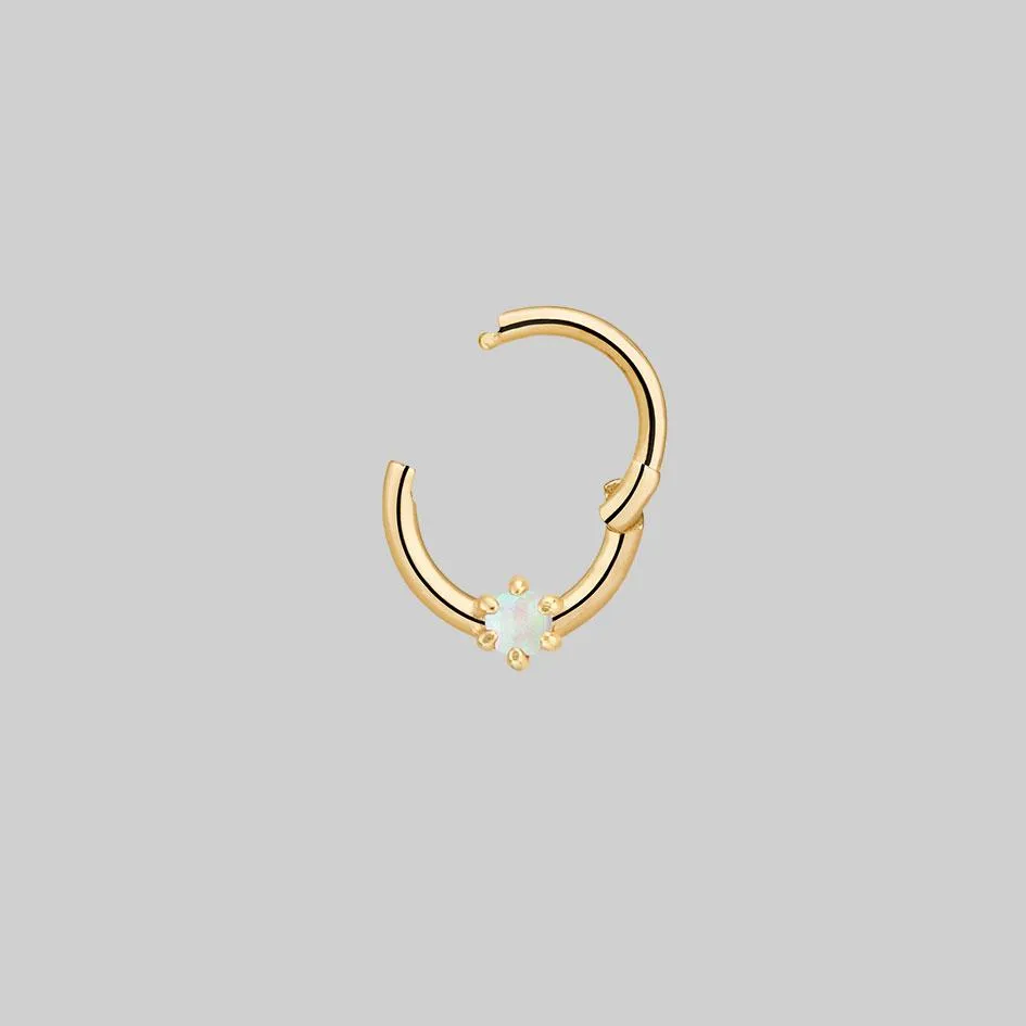 NEBULA. Opal Gold Clicker Ring - Septum