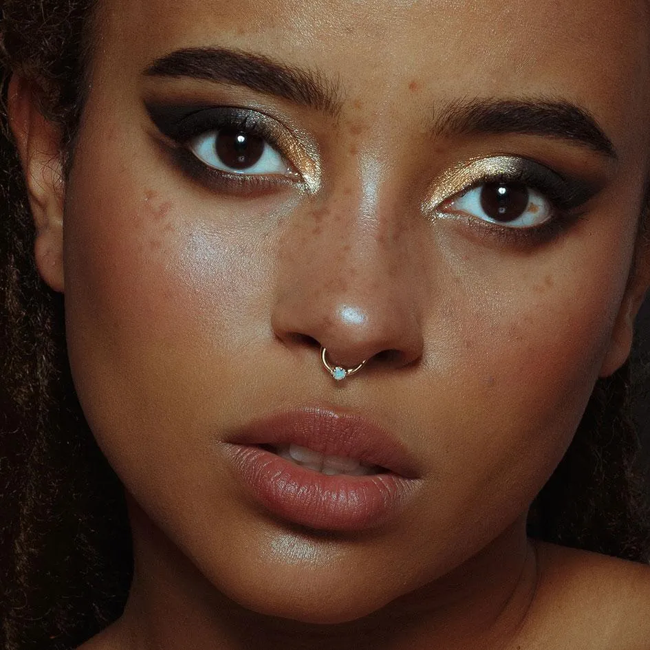 NEBULA. Opal Gold Clicker Ring - Septum