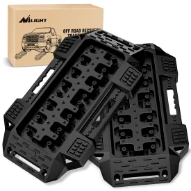Off-Road Mini Short Recovery Traction Boards For 4WD 4X4 (2PCS Black)