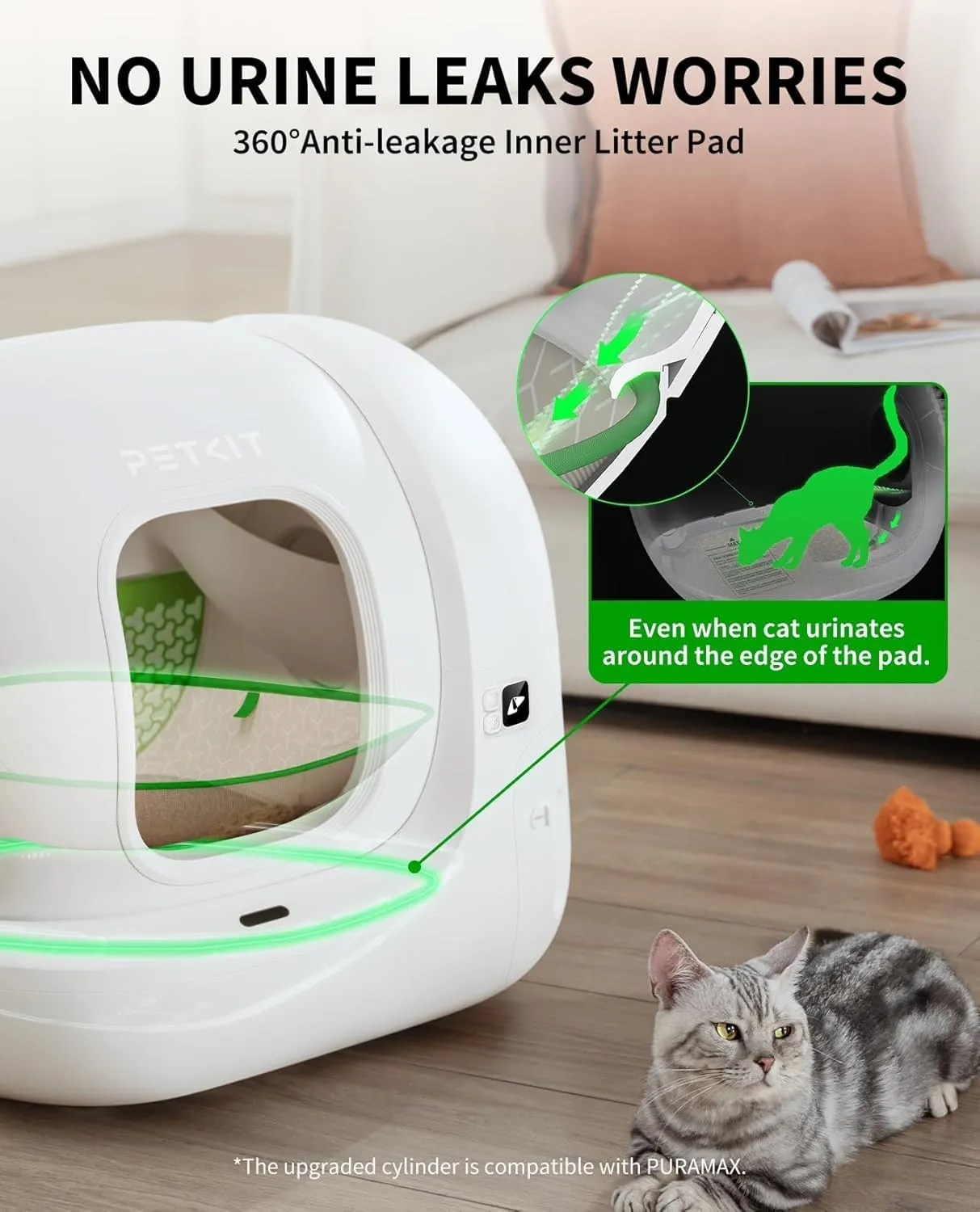 PETKIT Automatic Self-Cleaning Cat Litter Box for Multiple Cats, App Cotrol, Hands-Free