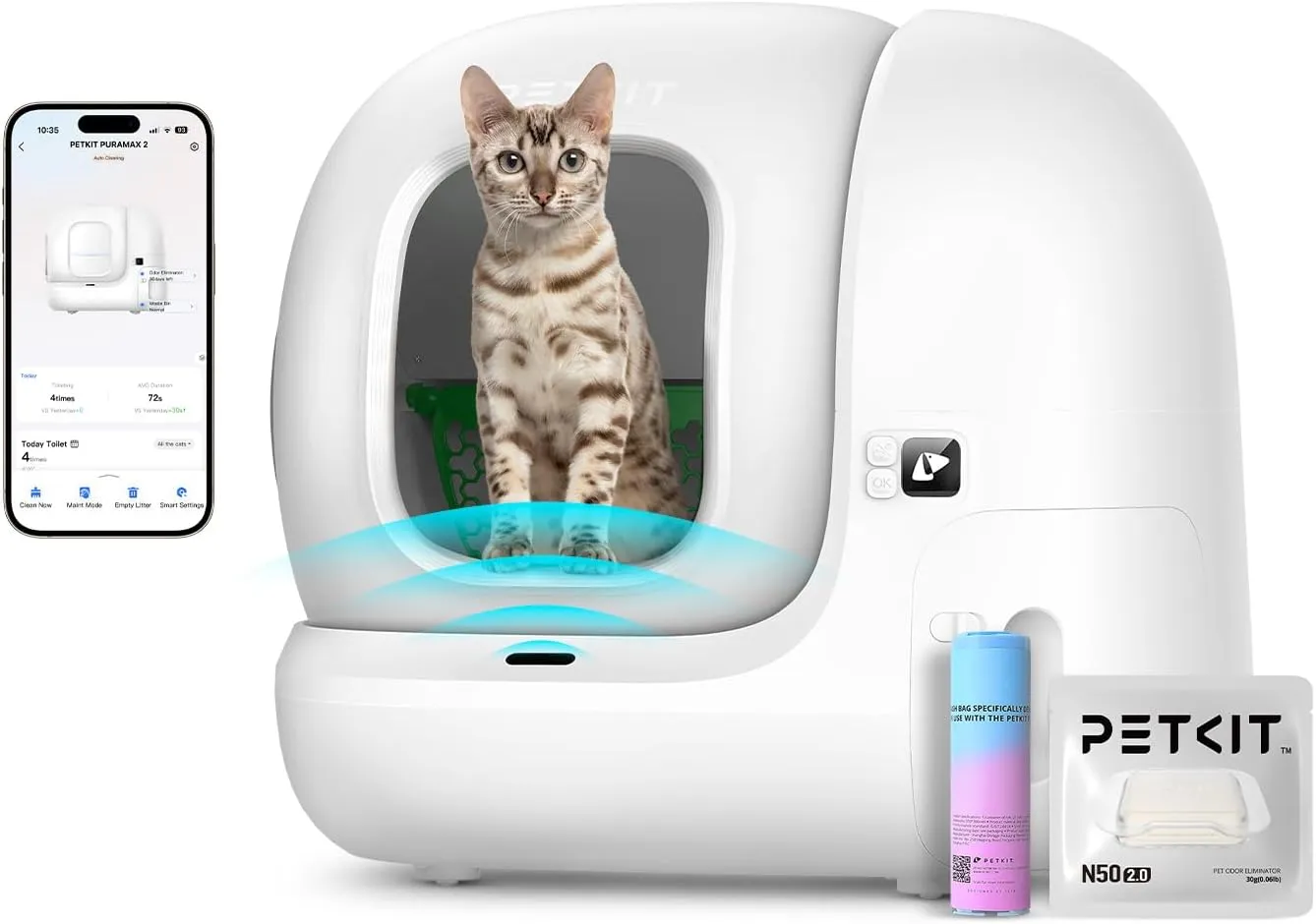 PETKIT Automatic Self-Cleaning Cat Litter Box for Multiple Cats, App Cotrol, Hands-Free