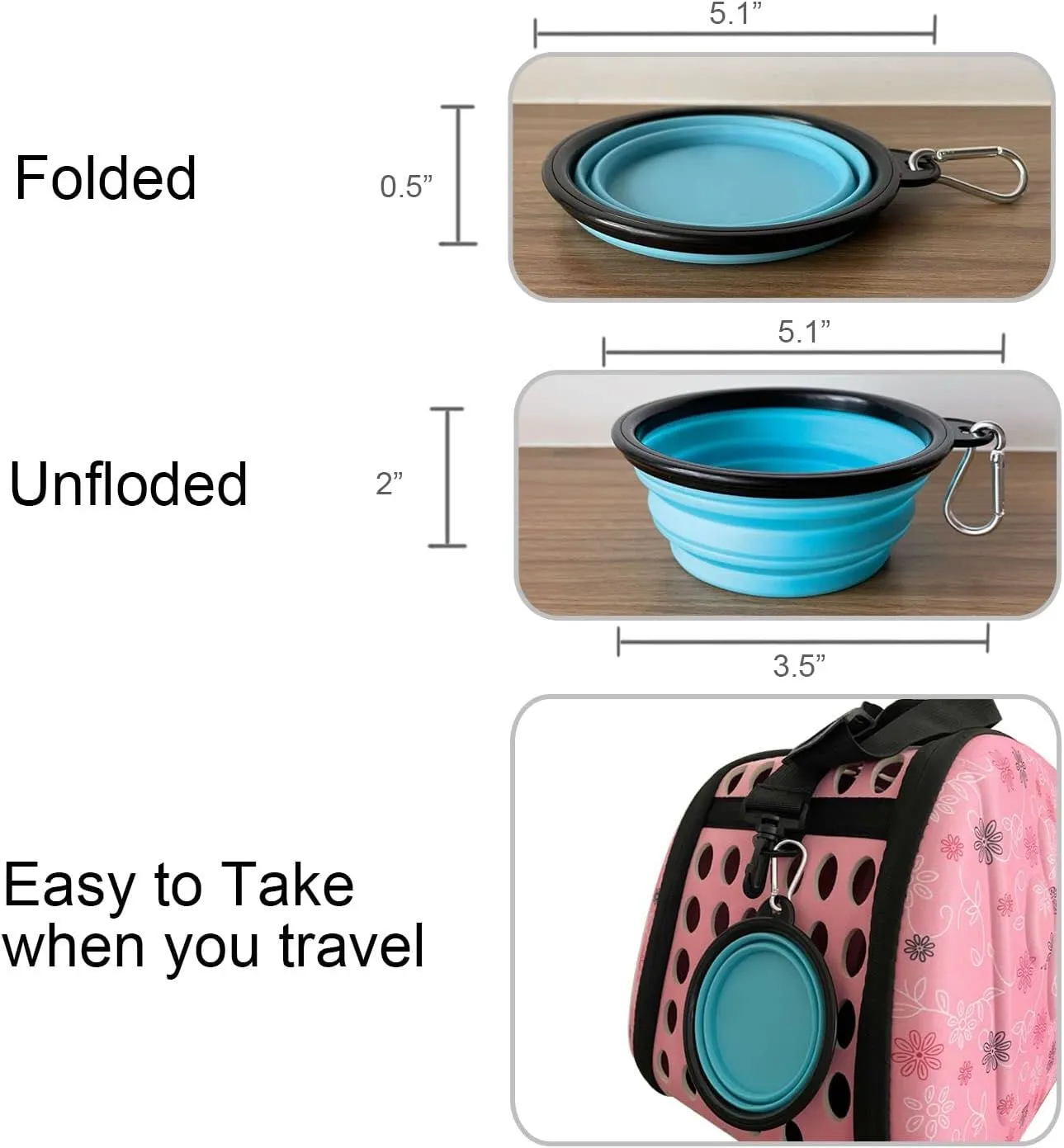 PetLike Travel Cat Litter Box, Leak-Proof Portable Litter Box, Collapsible Toilet Tray Carrier for Small Medium Cats (Medium, Aqua Set)