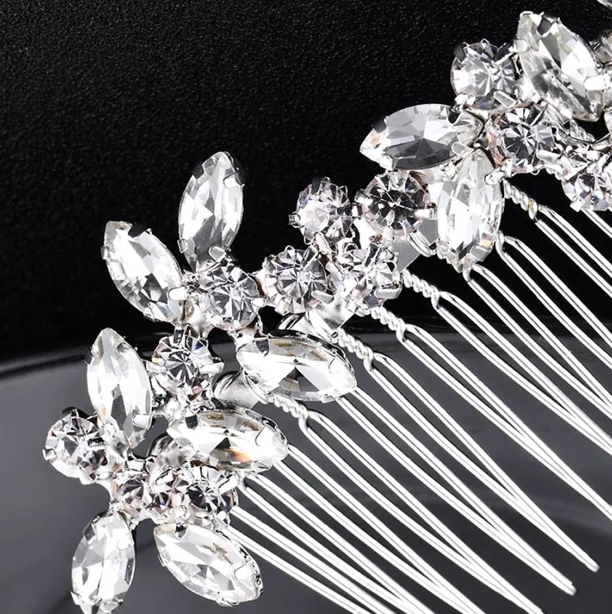 "Liliana" - Silver Rhinestone Bridal Hair Comb