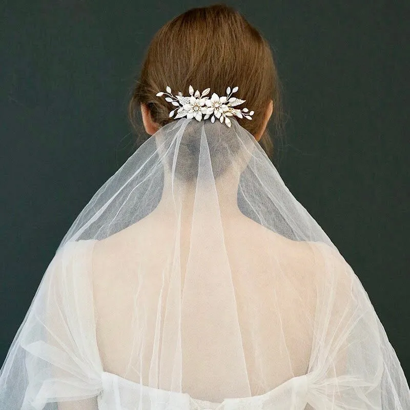"Lillian" - Opal Gold Bridal Hair Clip