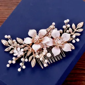 "Loreanna" - Gold Pearl Bridal Hair Comb