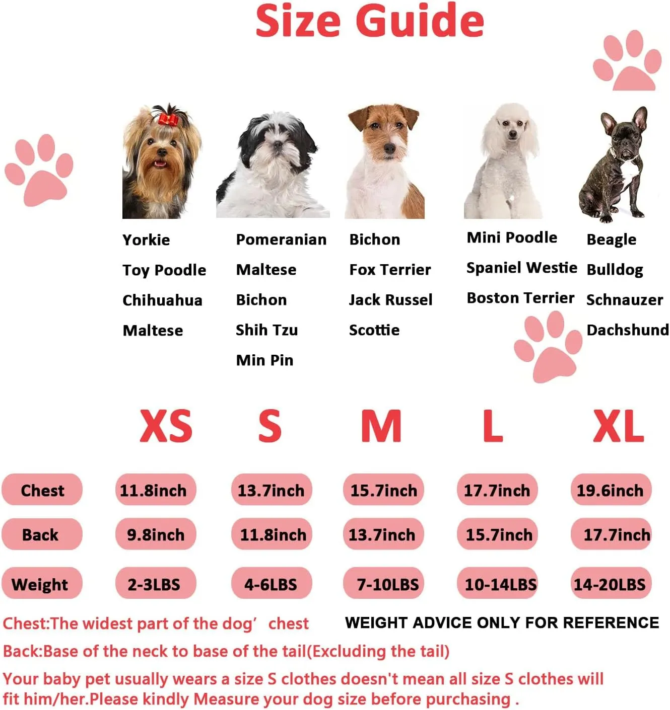 Small Dog Sweaters Girl Red Winter Warm Dog Christmas Dress Costume Clothes Dachshund Chihuahua Corgi (Red, M)