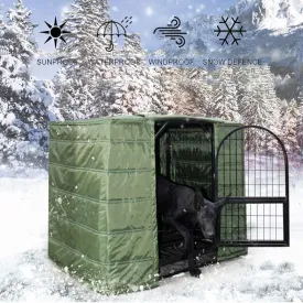 Thermal Insulation Cover Pet Kennel Cold Protection Windproof Waterproof Oxford Cloth Indoor Outdoor Pet Canopy Cover, 5 Colors, 4 Sizes Lsxiao (Color : Green, Size : 51x36x43cm)