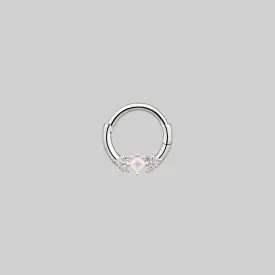 THIEF OF JOY. Opal Silver Clicker Ring - Septum
