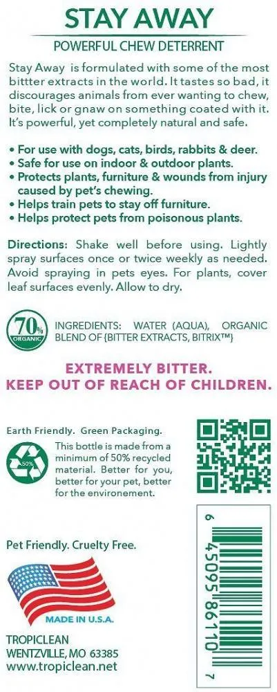 TropiClean Stay Away Pet Chew Deterrent Spray